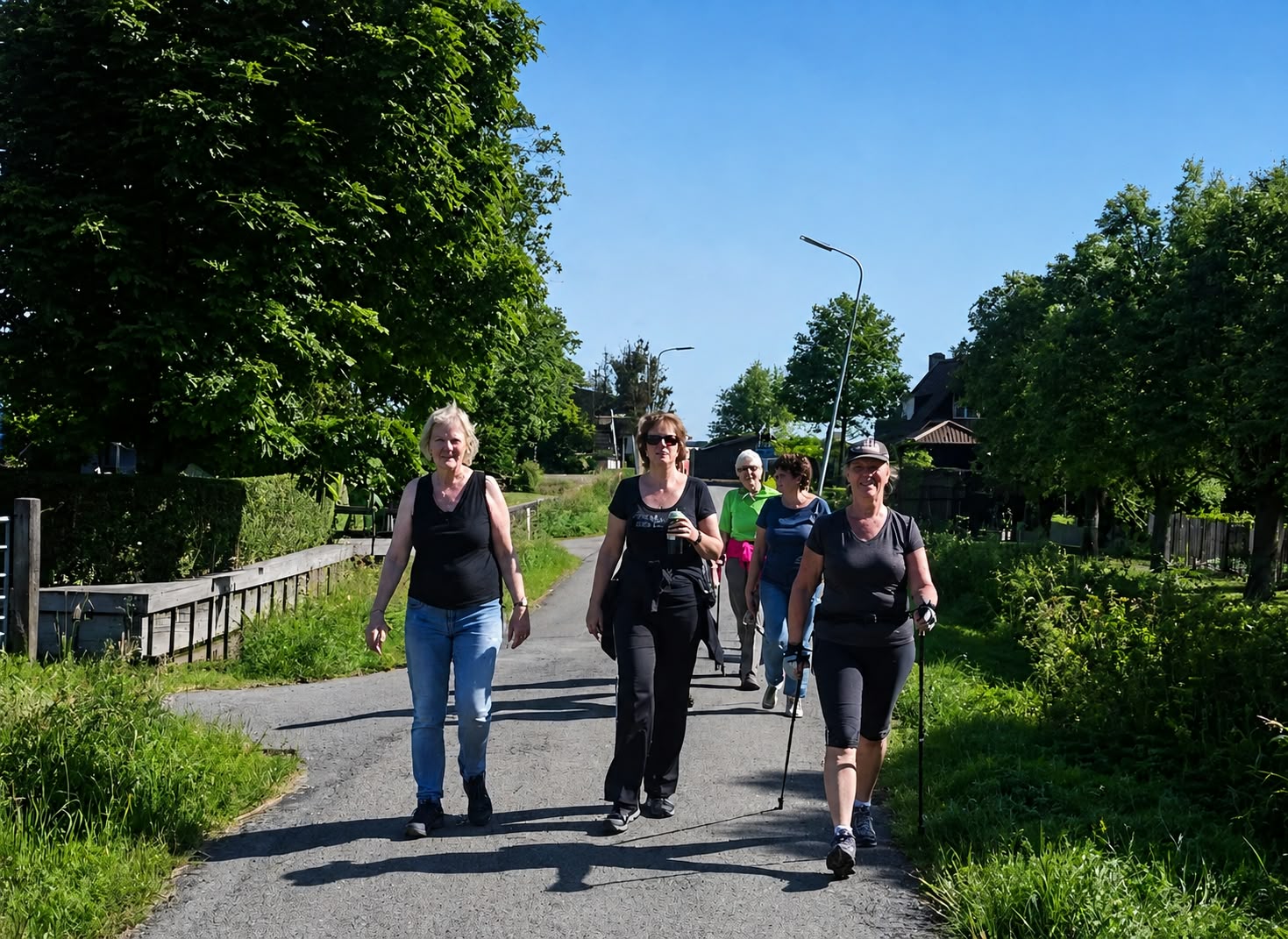 Deelnemers tijdens FitCamp-Light actief wandelen